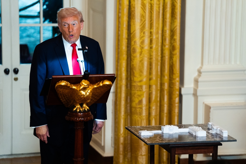 US President Donald Trump delivers remarks in the White House. (Photo by Demetrius Freeman/The Washington Post)
