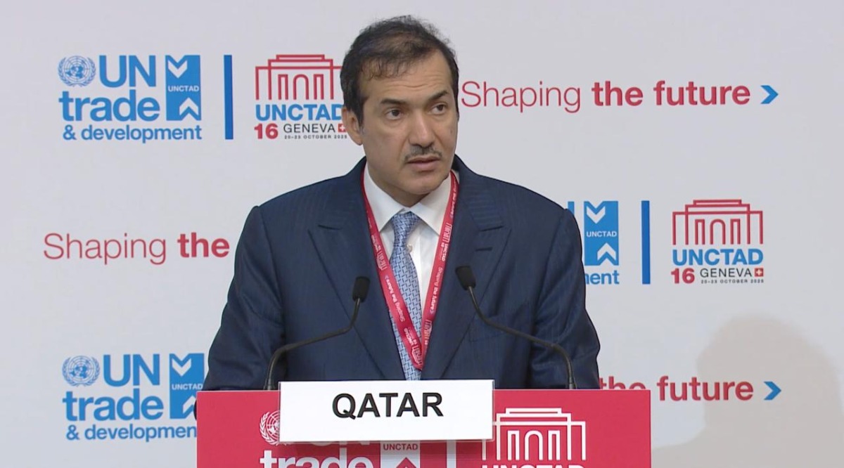Minister of State for Foreign Trade Affairs, H E Dr. Ahmed bin Mohammed Al-Sayed during the participation of UNCTAD16. 