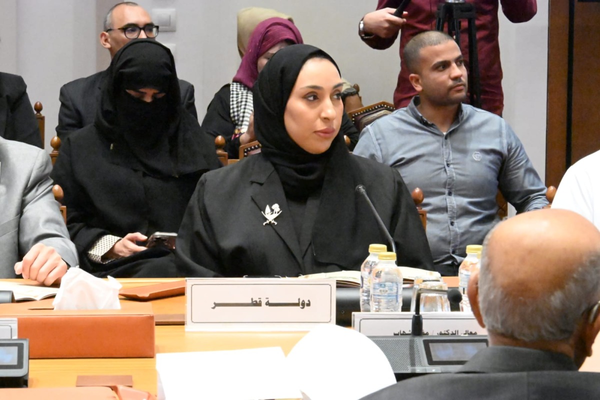 Qatari officials during the conference in Cairo. 