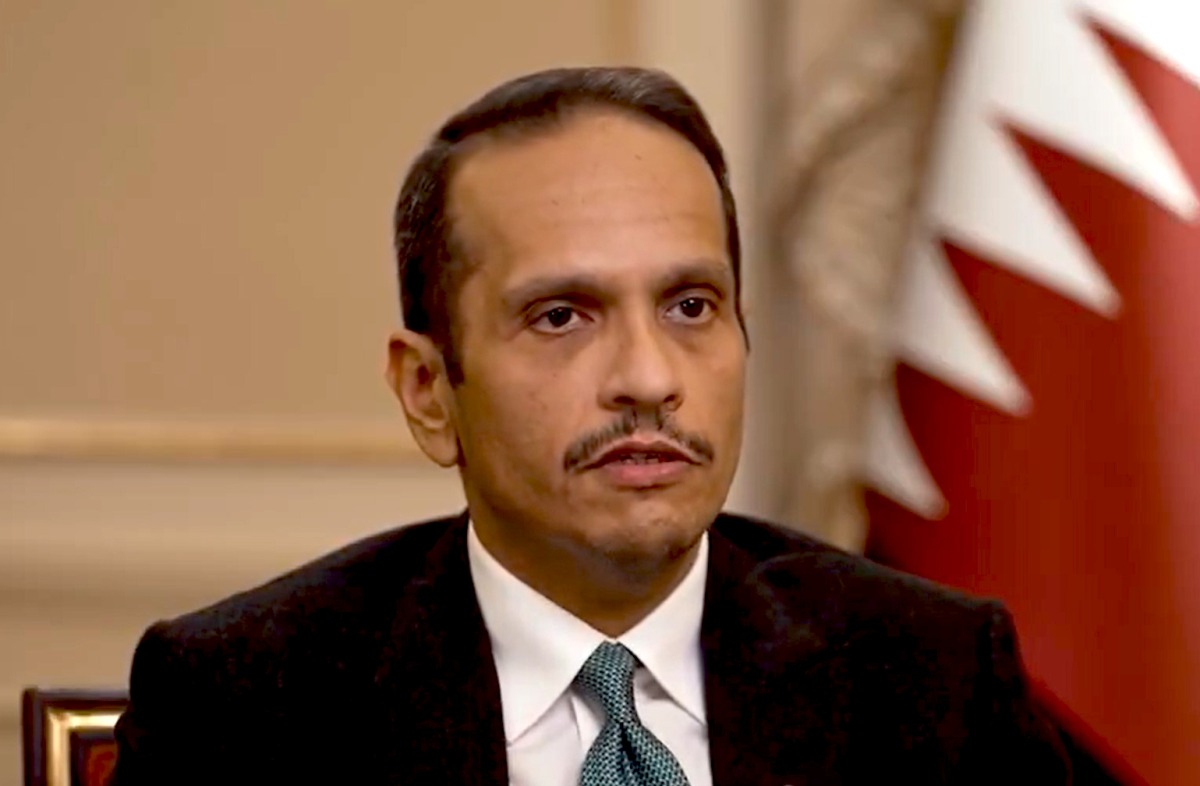Prime Minister and Minister of Foreign Affairs H E Sheikh Mohammed bin Abdulrahman bin Jassim Al-Thani while speaking with CNN’s Fareed Zakaria.
