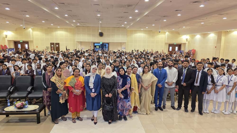 Teachers, students and others during an awareness session.