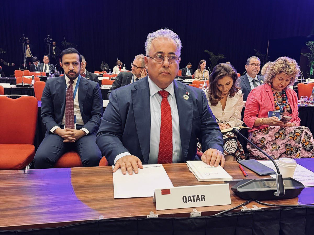 Qatar's Ambassador to the French Republic and representative to the International Organization of the Francophonie H E Sheikh Ali bin Jassim Al-Thani attending the session.
