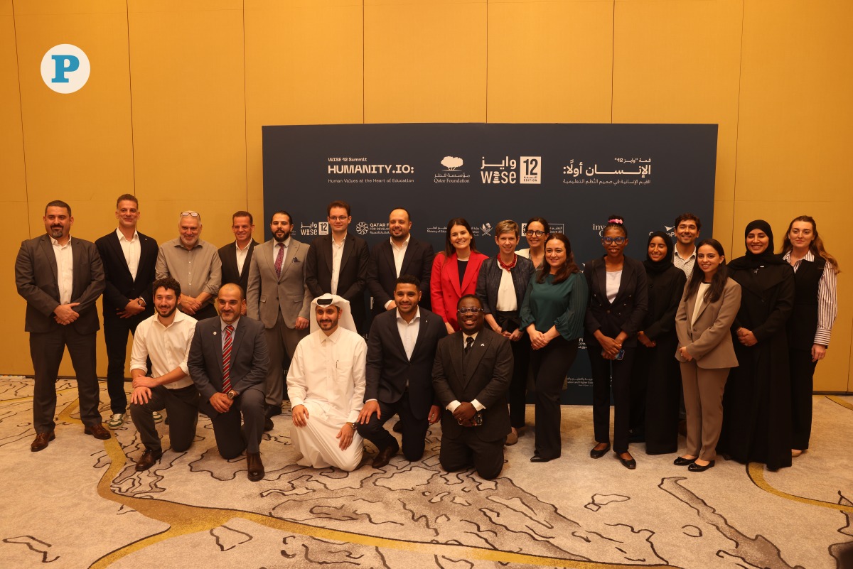 WISE officials along with WISE Awards finalists. Pictures: Amr Diab / The Peninsula