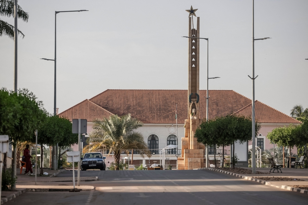 A general view of the Presidential Palace in Bissau on November 26, 2025. (Photo by Patrick MEINHARDT / AFP)