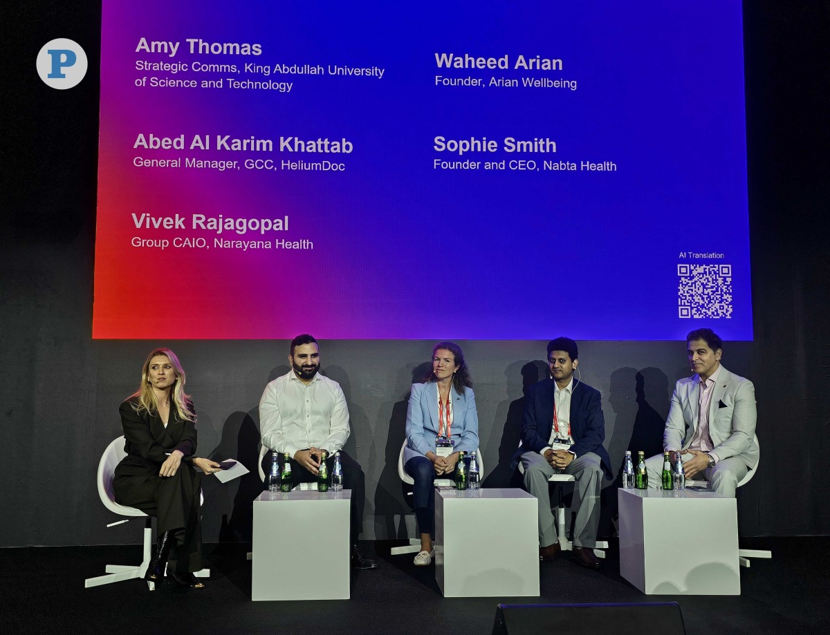 Panellists during the ‘AI-Enabled Health’ session at MWC Doha 2025. Pic: Marivie Alabanza