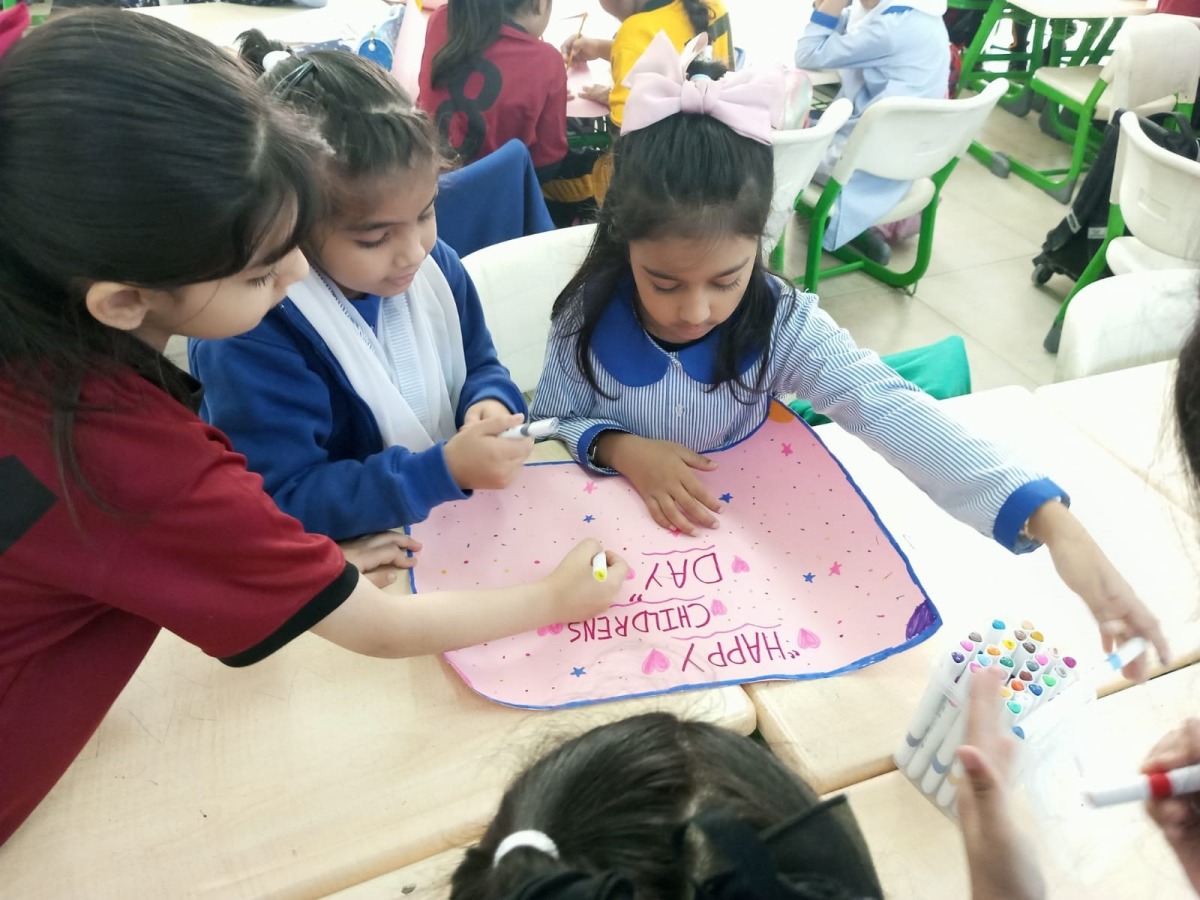 PISQ KG and Primary Wings students during celebrations.