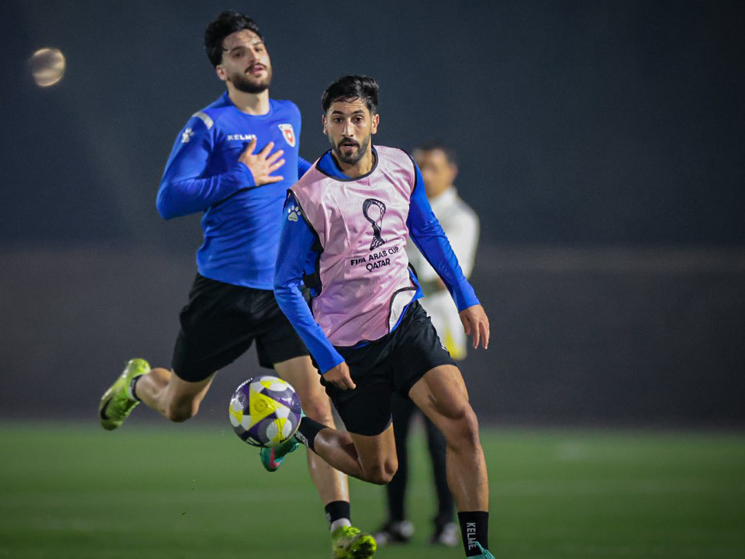 Jordan players take part in a training session.