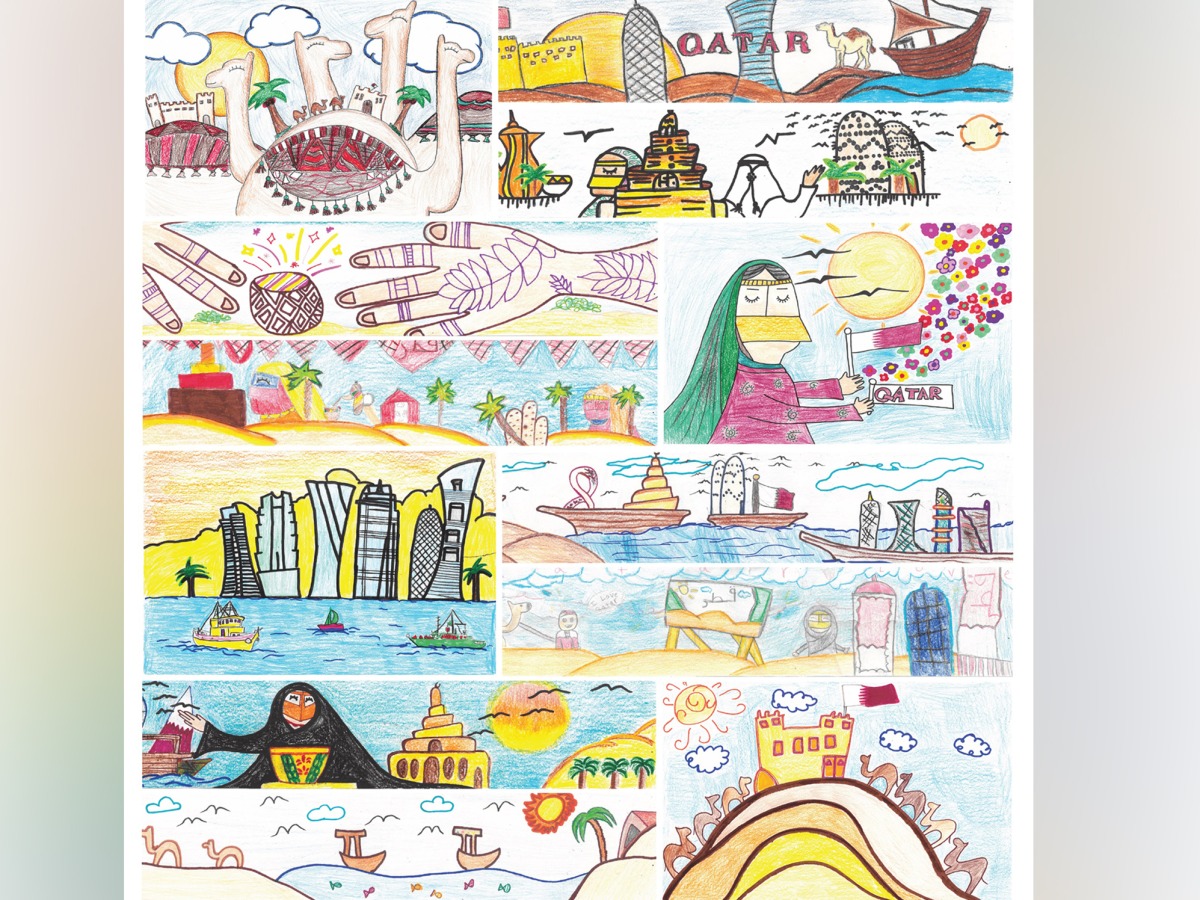 Artwork collage of students from Grades 3, 4, and 5. 