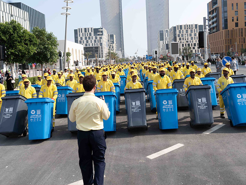 Participants during the march, which was aimed at promoting a culture of public cleanliness.