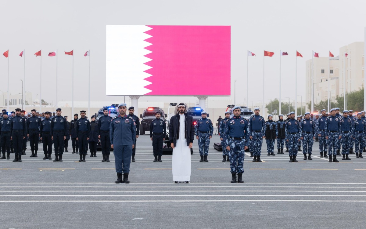 Minister of Interior and Commander of the Internal Security Force (Lekhwiya) H E Sheikh Khalifa bin Hamad bin Khalifa Al Thani with the Qatari security contingent for Winter Olympics in Italy. 
