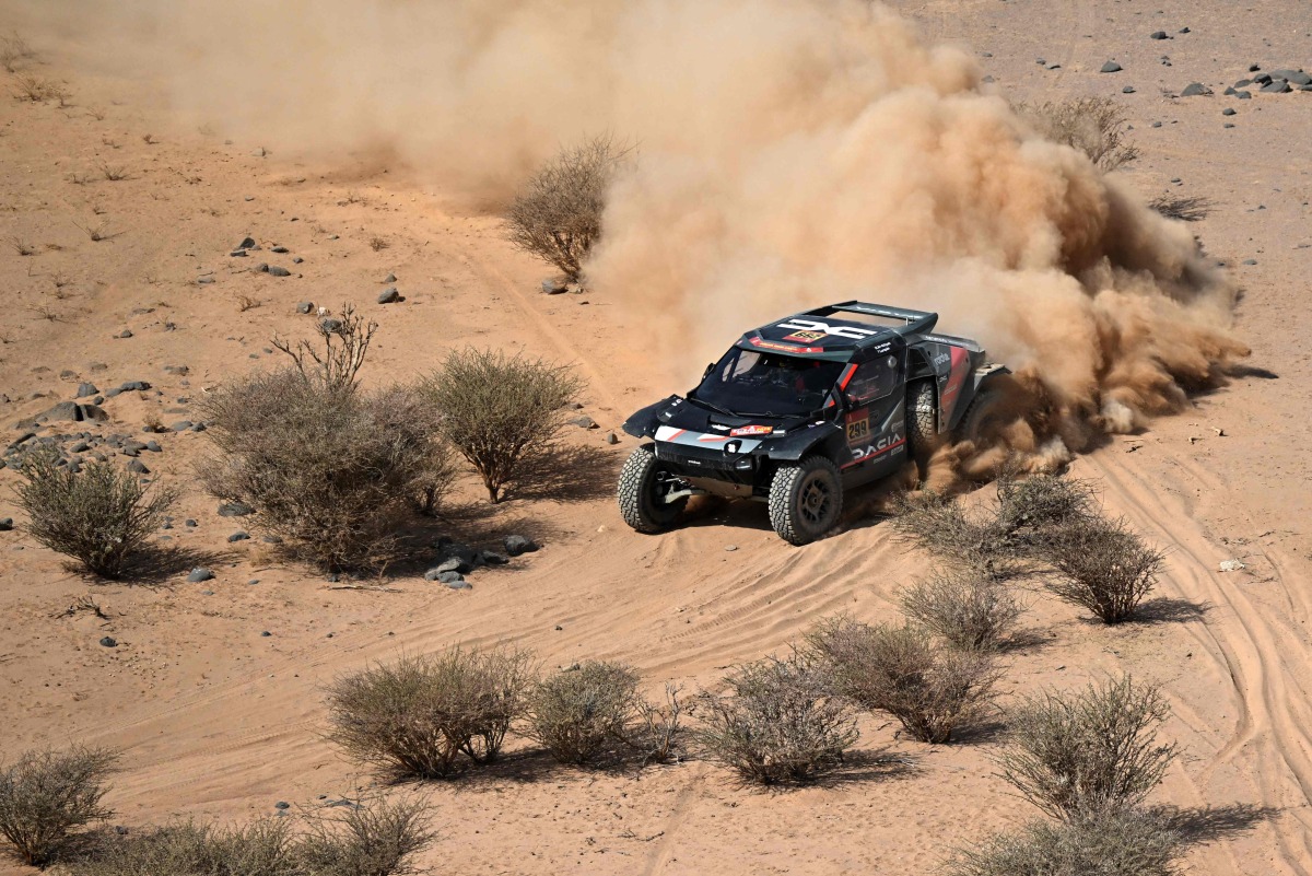Qatar's Nasser Al Attiyah and Belgian navigator Fabian Lurquin compete in Stage 11 of the Dakar Rally.