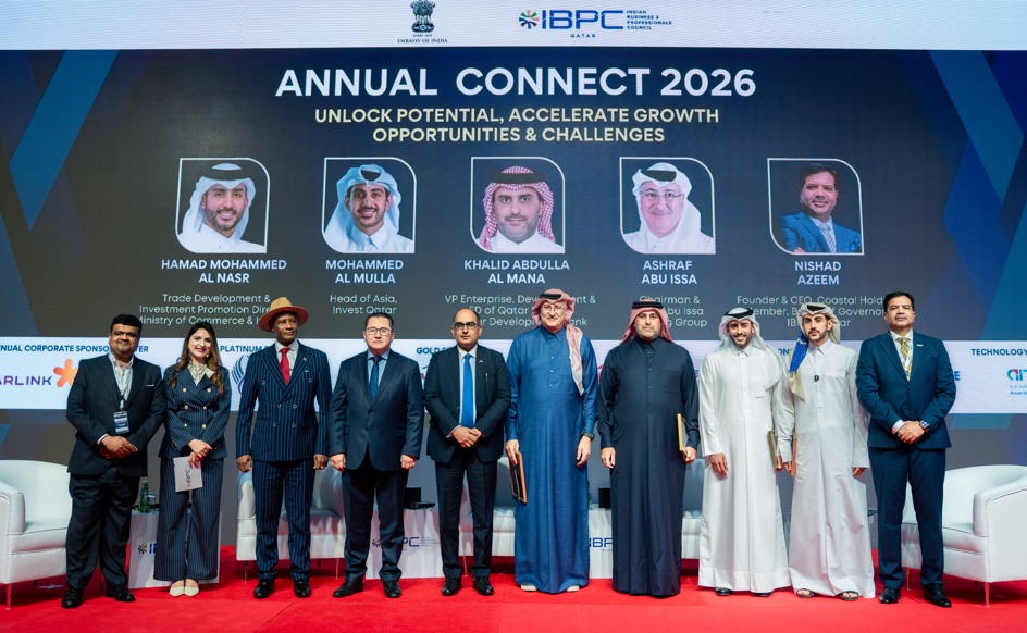 Ambassador of India to Qatar, H E Vipul with other officials at the Annual Connect 2026.