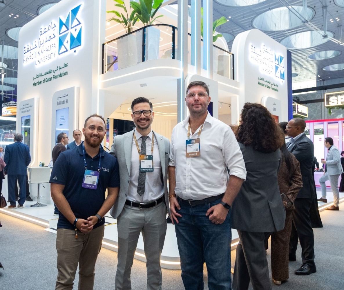 From left: Co-founder of BforeAI Luciano Allegro; Executive Director of the Office of Innovation and Industrial Relations at HBKU, Dr. Nadir Yildirim; and Chief Technology Officer at BforeAI Sebastian Cesario. 