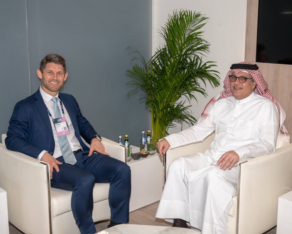 Minister of Communications and Information Technology, H E Mohammed bin Ali bin Mohammed Al Mannai with Managing Director – Global, Scale AI, Trevor Thompson during the meeting.