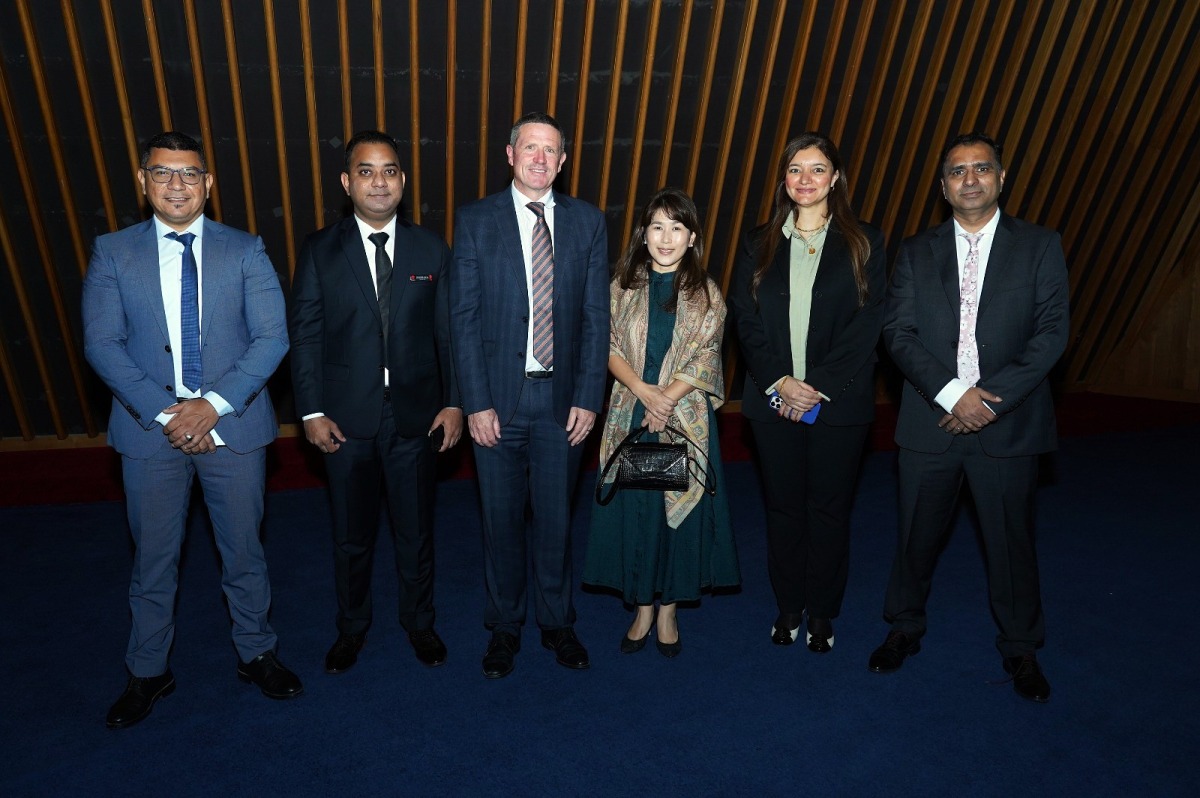 Ambassador of Australia to Qatar H E Shane Flanagan (third left) with other officials and guest during the event.