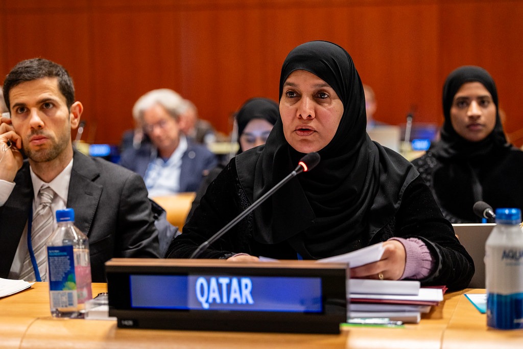 Deputy Speaker of the Shura Council H E Dr. Hamda bint Hassan Al Sulaiti during the IPU hearings at the UN headquarters in New York.