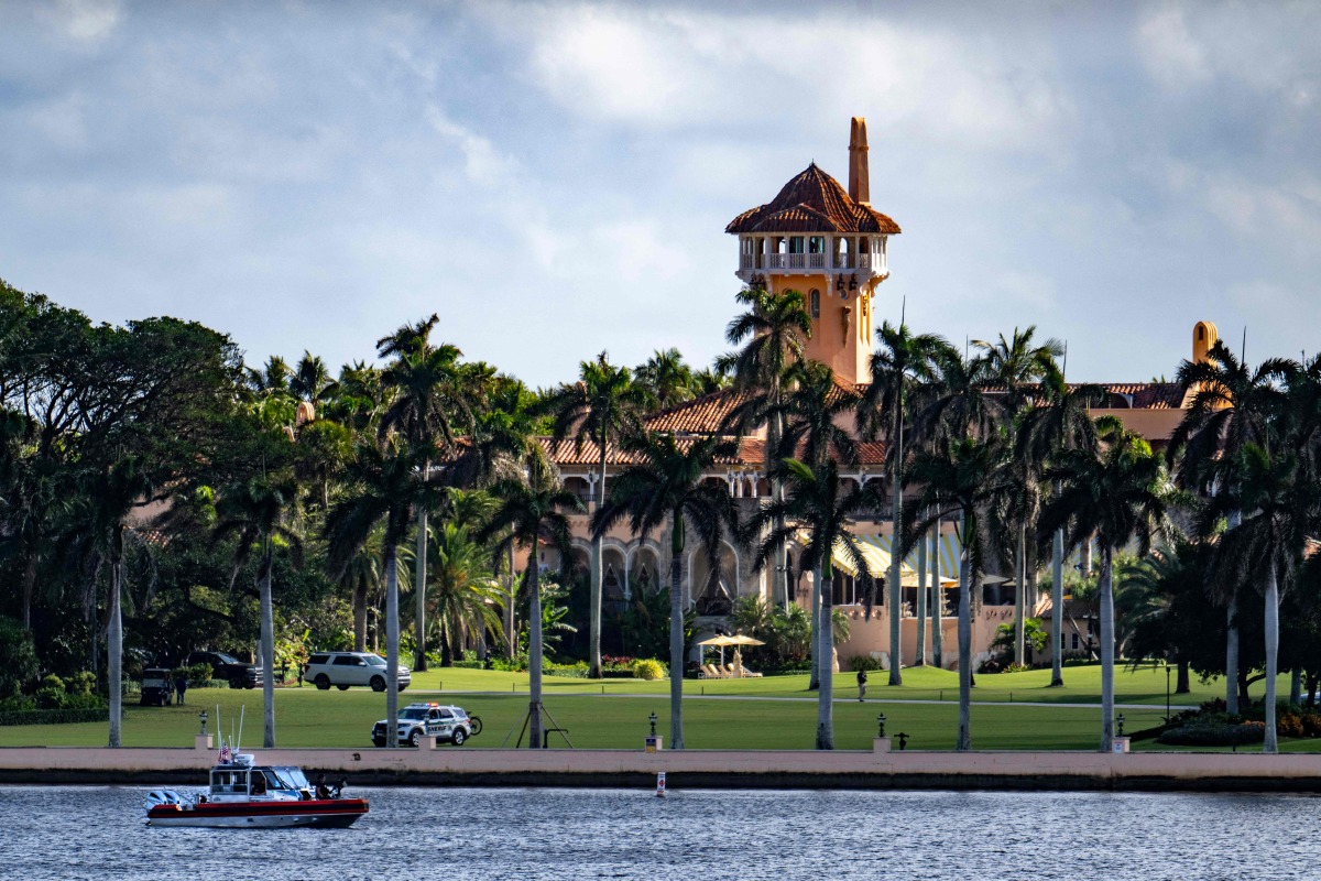 A view of the Mar-a-Lago Club in Palm Beach, Florida, on November 8, 2024, seen from across the water in West Palm Beach, Florida. Photo by Jim WATSON / AFP