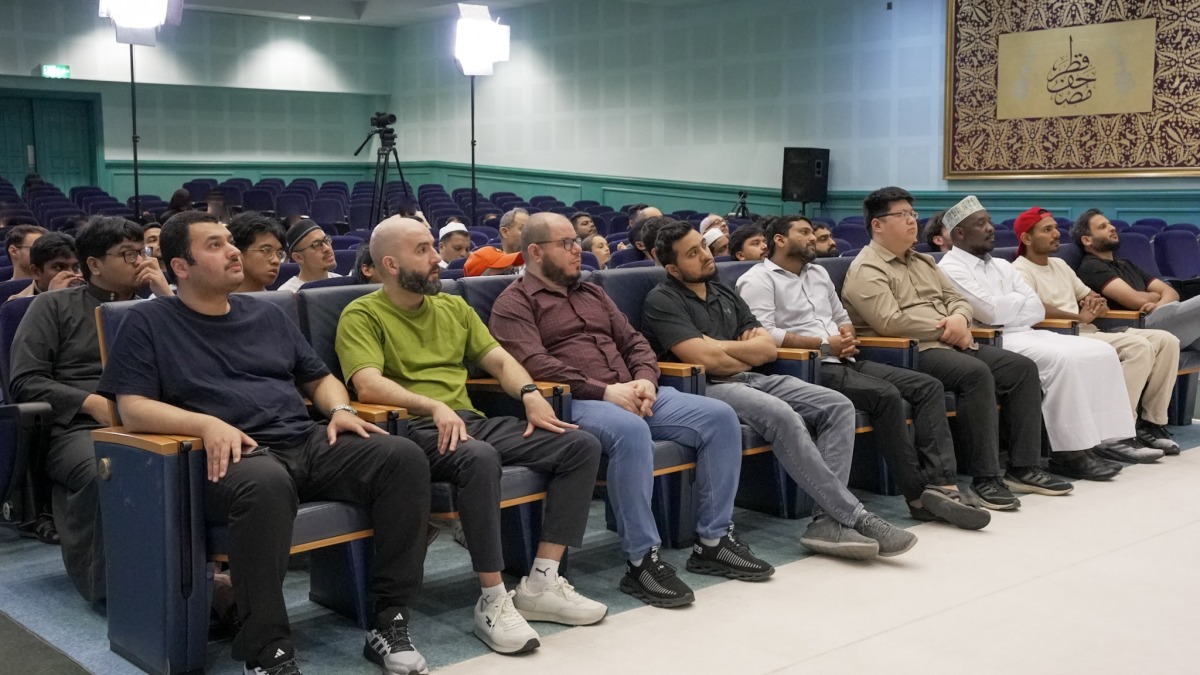 Participants attend the lecture held in connection with Ramadan.