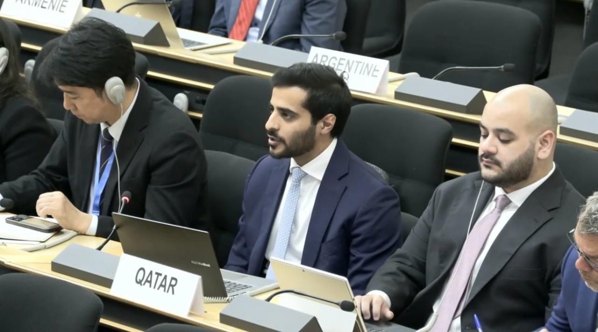Second Secretary of the Permanent Mission of Qatar to UN Office at Geneva, Hamad Mohammed Al Suwaidi, participating in the session. 