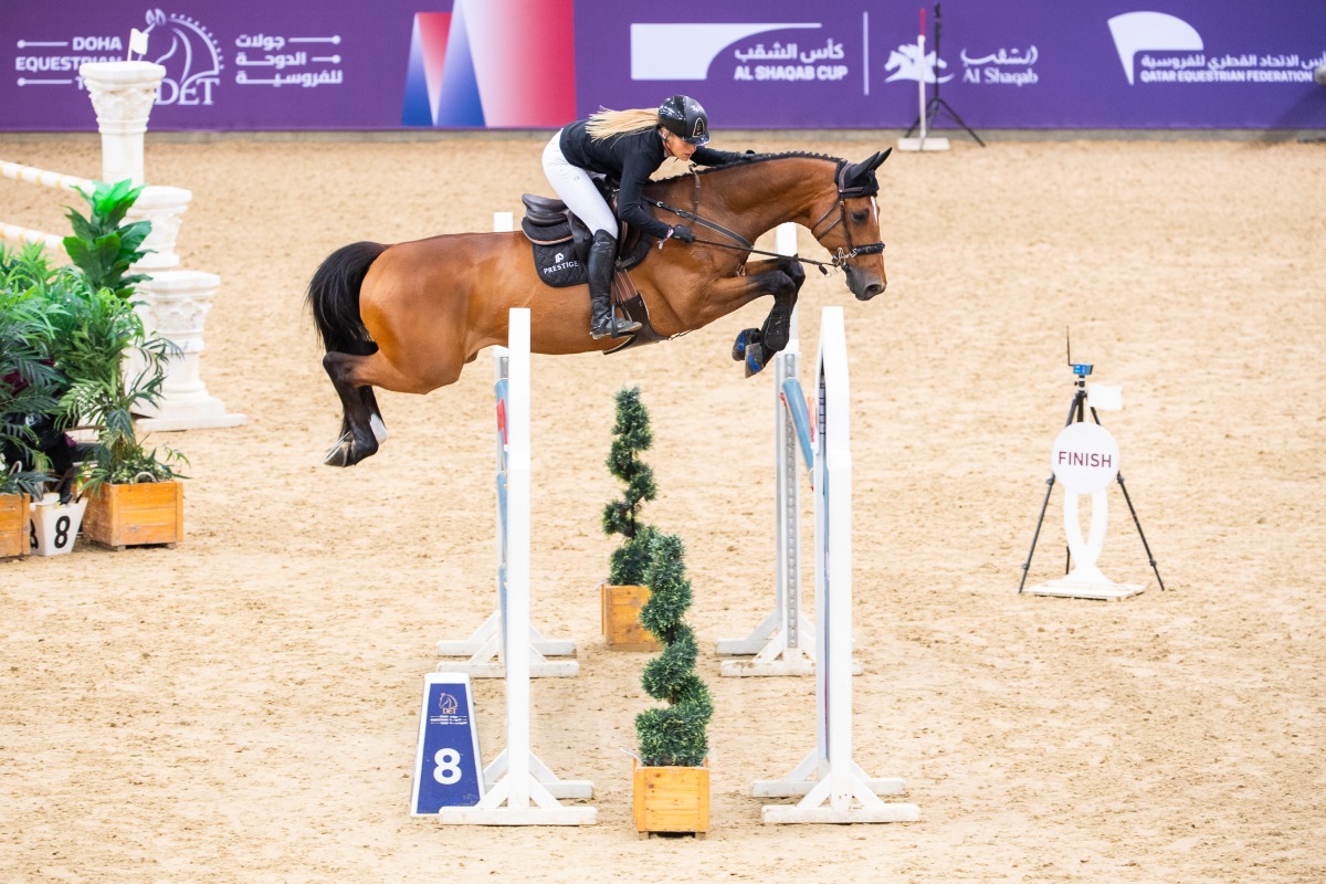 American rider Kristen Vanderveen in action riding Starbucks 27.