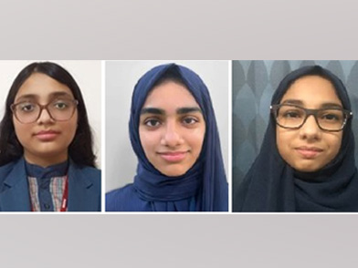 FROM LEFT: Ayesha Mohammed Nadeem Shaikh, Amina Shirin Arippettamannil, and Iman Mustafa Sange