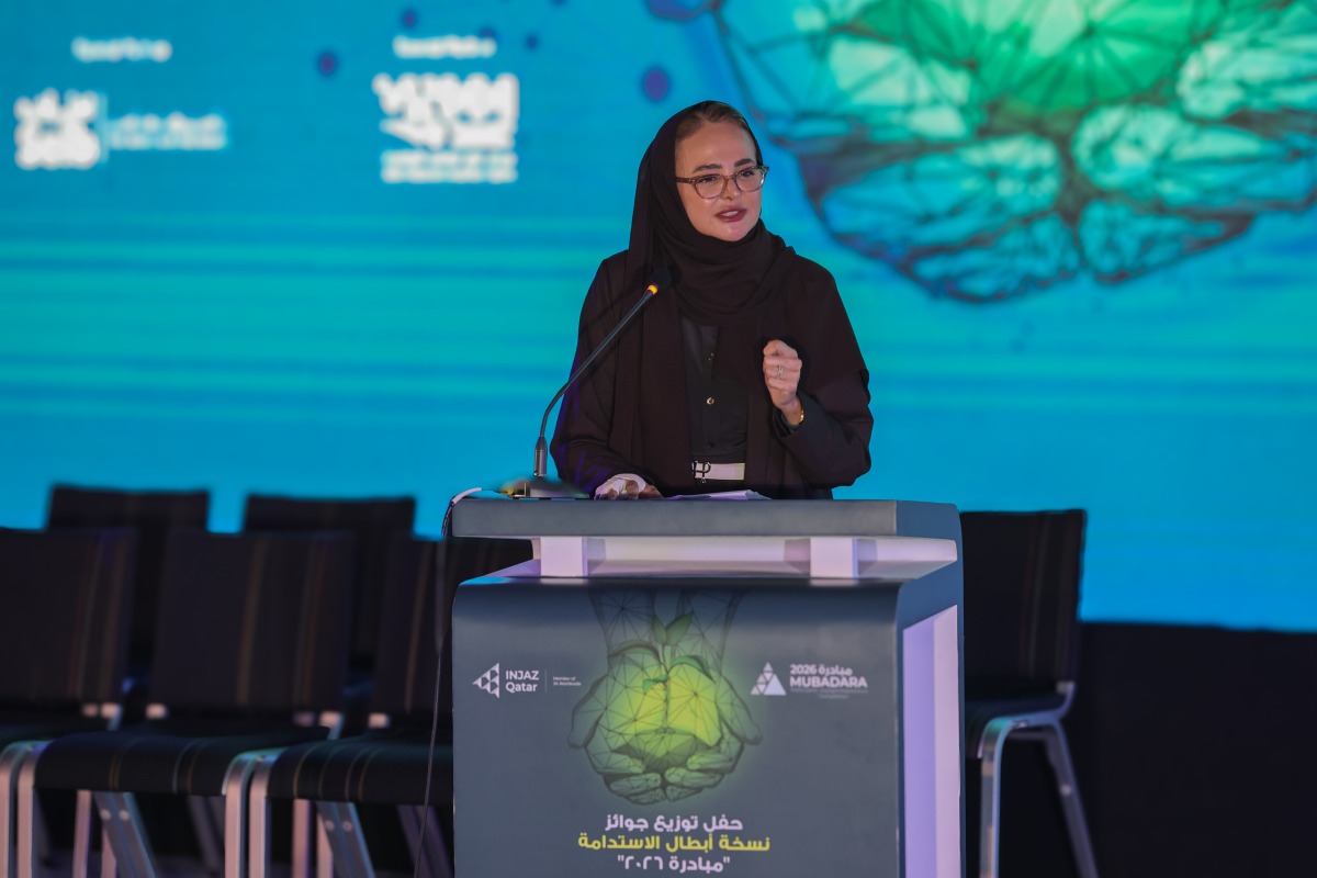 Sheikha Hanadi bint Nasser Al Thani delivering the keynote remarks.