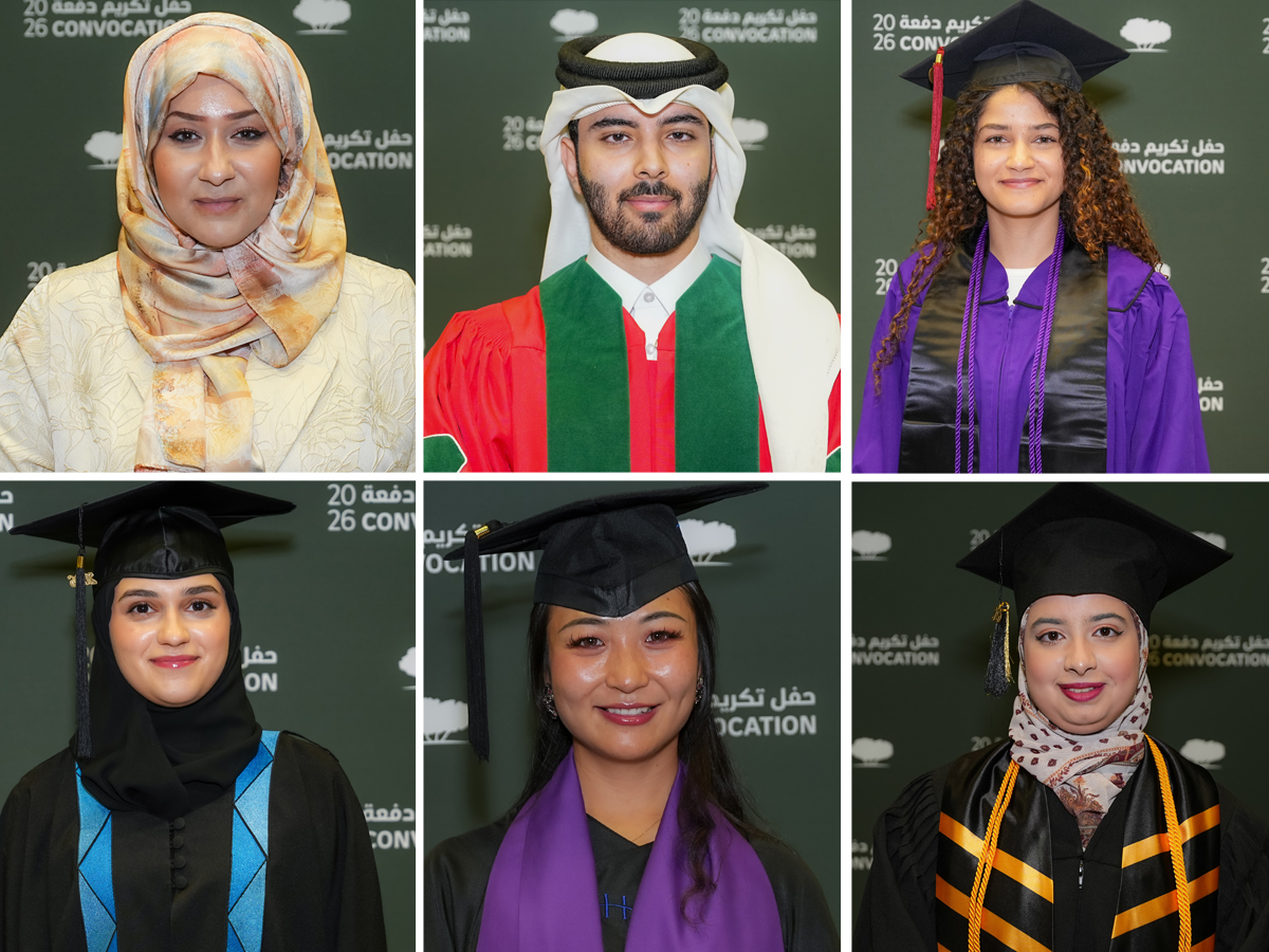 Clockwise from top left: Dr. Samah Gamar, Ahmad Abdulla Al-Ansari, Talyta França, Nada Abdo, Wei Quan and Noora. Pics: Mohamed Al Attar/ The Peninsula 