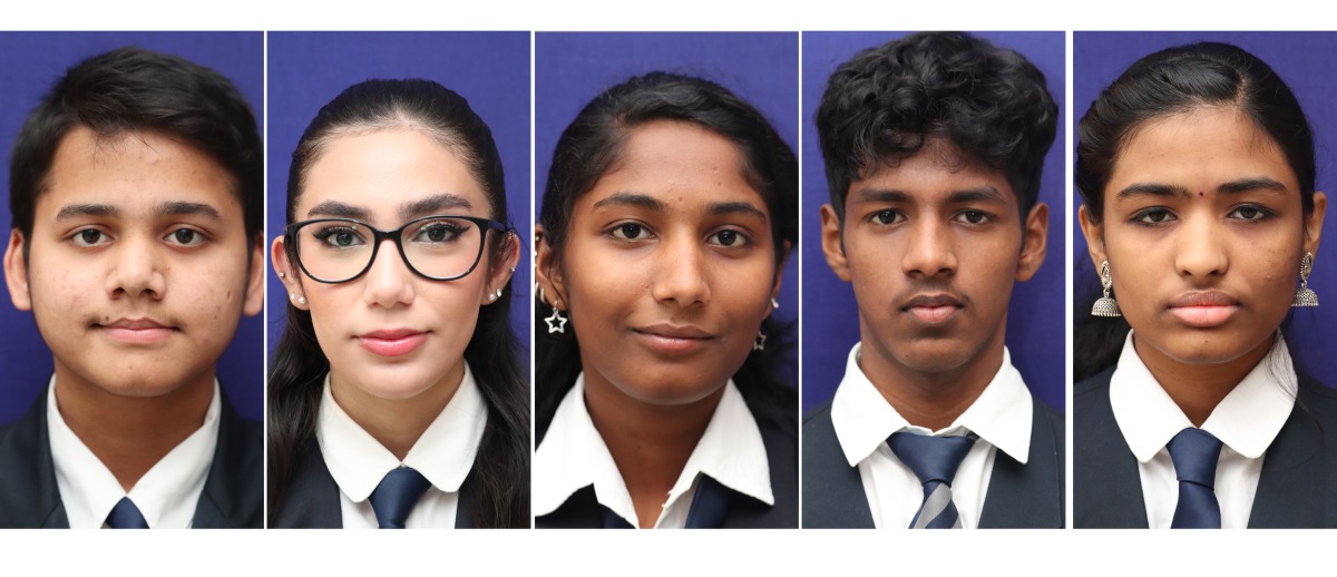 From left: Saad Ahmad, Farah Mousa Issa Ramadan,  Snigdha Sanish, Athul Vyas, and Aleena Jomon