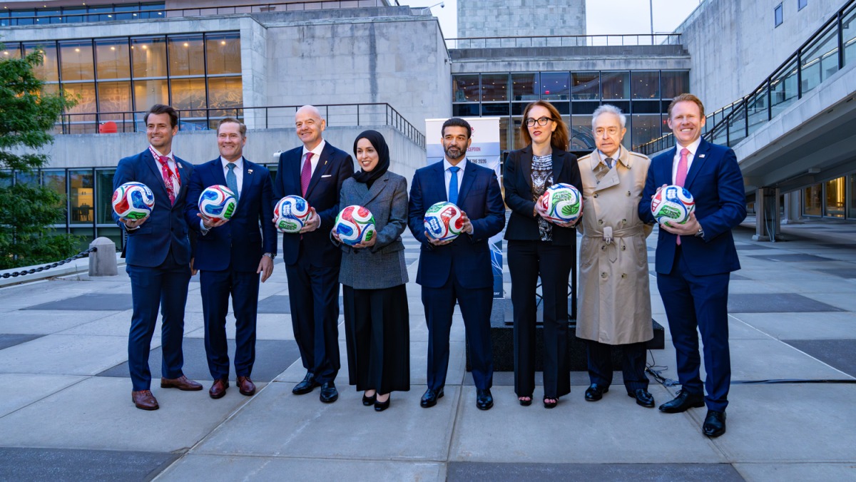 Permanent Representative of Qatar to UN H E Sheikha Alya Ahmed bin Saif Al-Thani, SC Managing Director Hassan Al Thawadi, FIFA President Gianni Infantino and others at the event. 