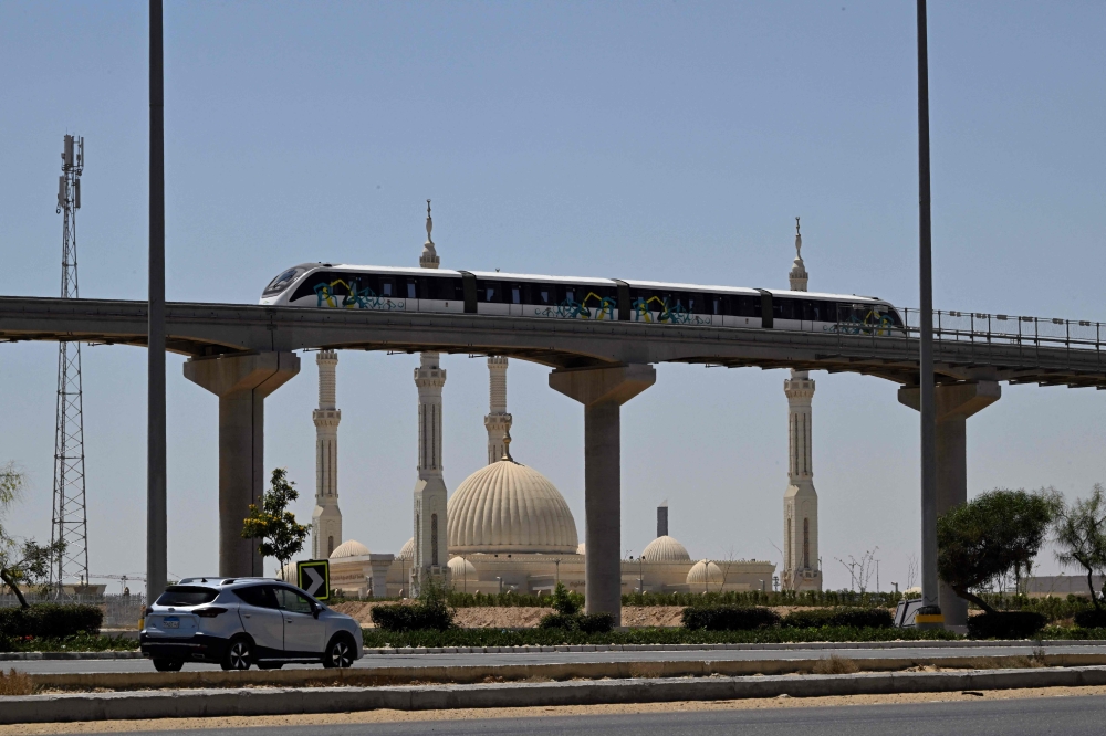 Monorail train operates in Cairo on May 22, 2026. (Photo by Khaled Desouki / AFP)