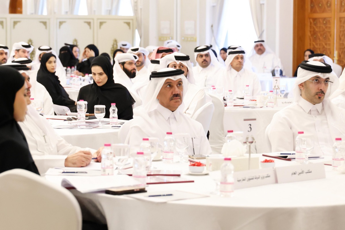 Secretary-General of the Ministry of Foreign Affairs H E Dr. Ahmed bin Hassan Al Hammadi with other officials during the event.