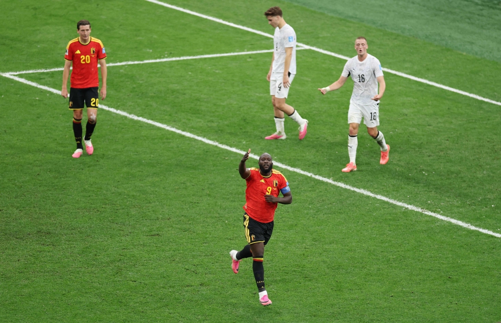 Romelu Lukaku #9 of Belgium celebrates scoring his team's fourth goal at BC Place Vancouver on June 26, 2026 in Vancouver, British Columbia. Fran Santiago/Getty Images/AFP 
