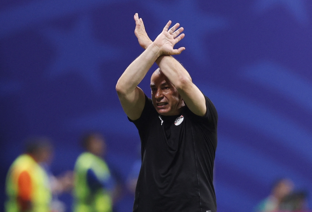 Egypt's head coach Hossam Hassan reacts. Photo by Buda Mendes/Getty Images/AFP 
