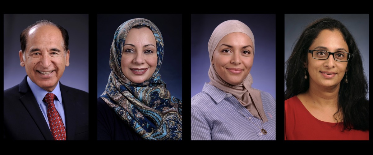 From left:  Dr. Ravinder Mamtani, Dr. Sohaila Cheema, Dr. Karima Chaabna, and Anupama Jithesh.