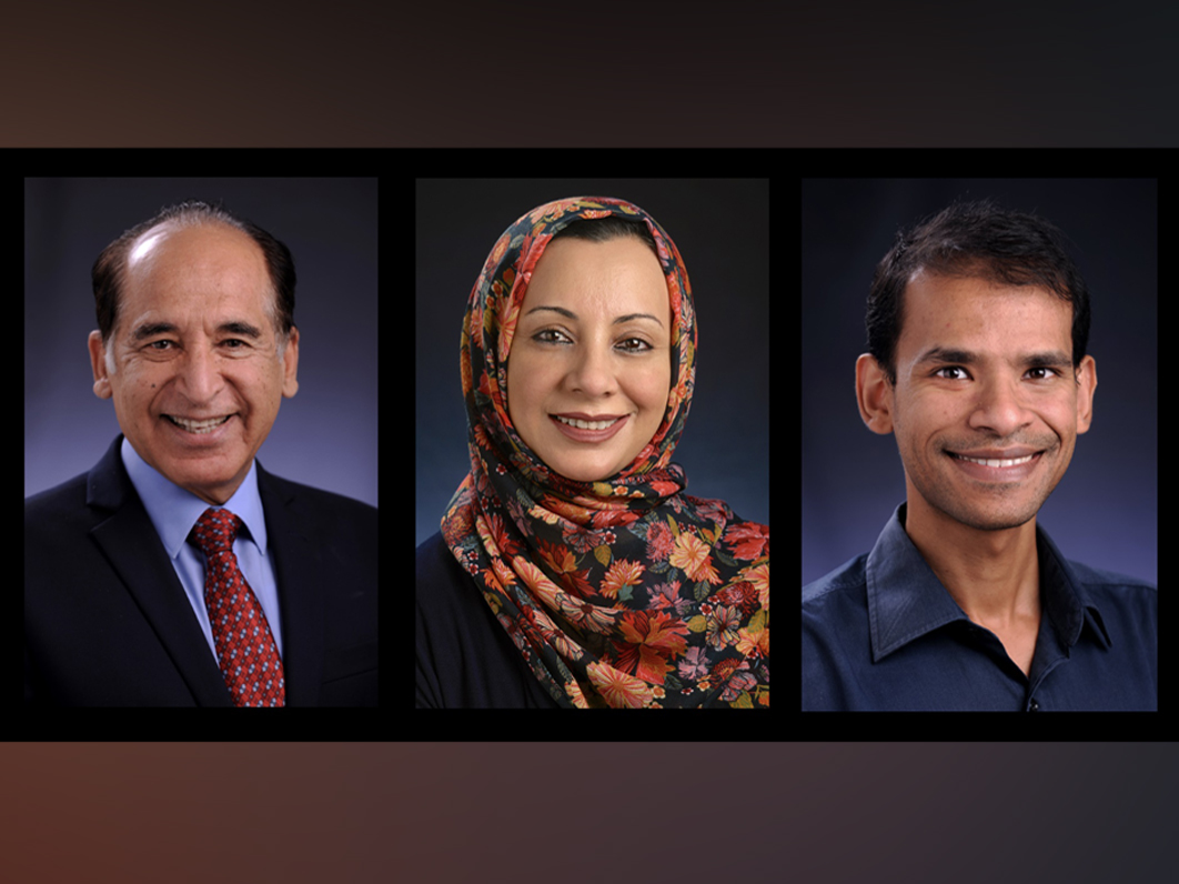 FROM LEFT: Dr. Ravinder Mamtani, Dr. Sohaila Cheema and Dr. Amit Abraham of the Institute for Population Health at WCM-Q 
