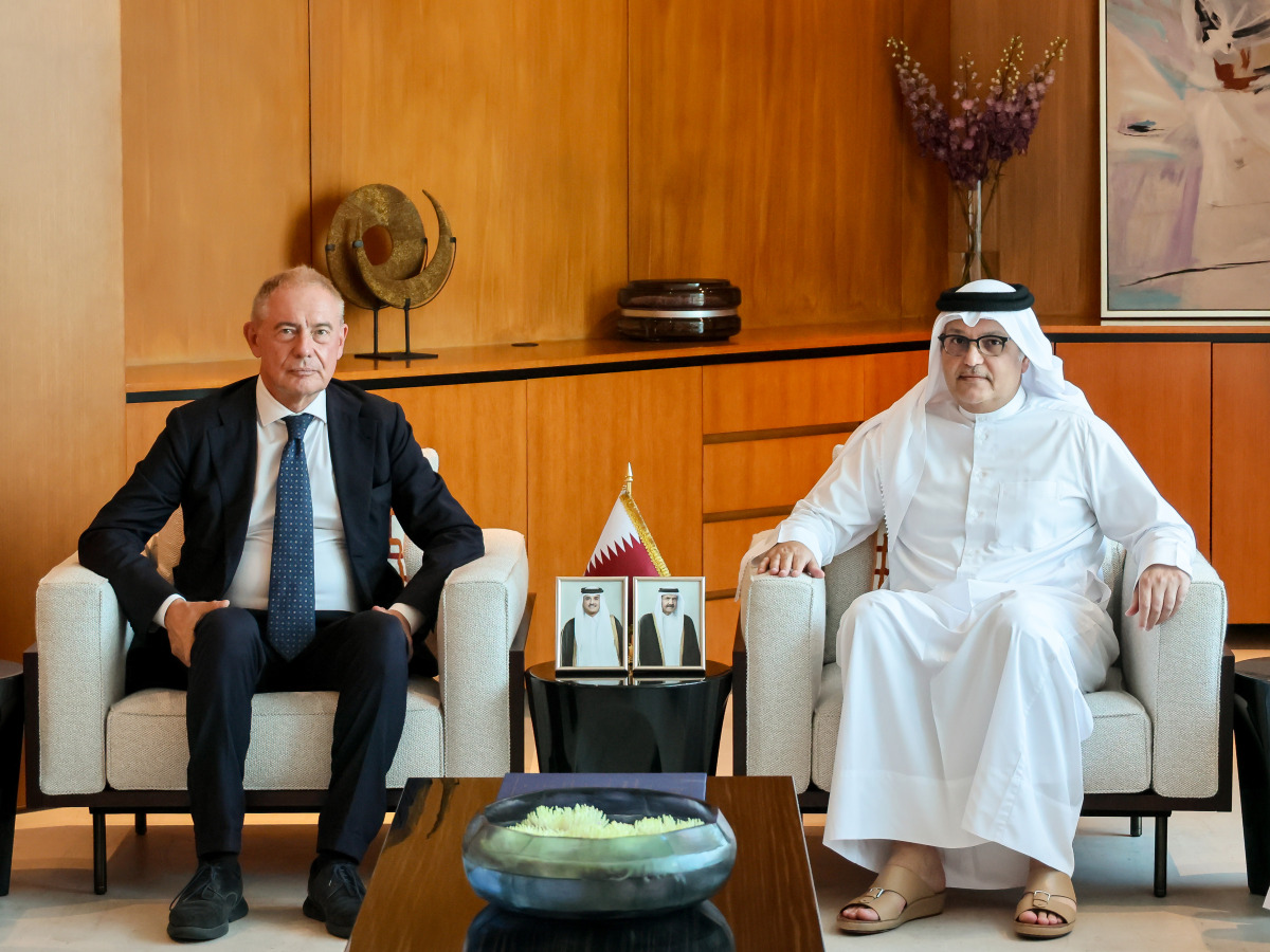 Minister of Communications and Information Technology H E Mohammed bin Ali Al Mannai meeting with Italy’s Minister of Enterprises and Made in Italy H E Adolfo Urso. 