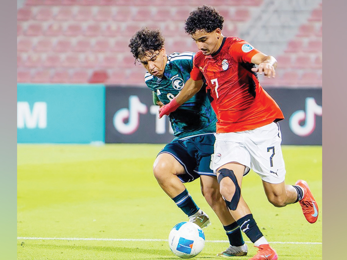 Action during the match between Egypt and Saudi Arabia.