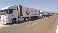 A convoy of aid dispatched on its way to Syria.
