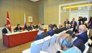 Turkish Minister of Development Lütfi Elvan addressing the press conference. Pic: Baher Amin / The Peninsula