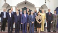 Ambassadors and other officials representing various European embassies in Qatar at the official announcement of the event at the Cyprus Embassy yesterday. (Pic by: Abdul Basit / The Peninsula)