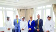 FROM LEFT: Abdulaziz bin Nasser Al Khalifa, CEO, QDB; Prof Dr. Niclas Adler, Chairman, IAG; H E Sheikh Dr. Abdullah bin Saud Al Thani, Governor, QCB; Ewa Polano, Swedish Ambassador to Qatar; Gustaf Hannerz, Deputy Head of Mission; and a representative fro