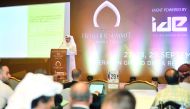 Meshal Al Shamari, Director of Qatar Green Building Council, addressing the 8th Edition of Hotelier Summit Middle East in Doha yesterday. (Pic: Baher Amin/The Peninsula)