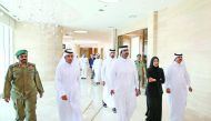 Deputy Emir H H Sheikh Abdullah bin Hamad Al Thani inspecting new hospitals and health facilities at Hamad bin Khalifa Medical City, yesterday. Prime Minister and Interior Minister H E Sheikh Abdullah bin Nasser bin Khalifa Al Thani and Minister for Publi