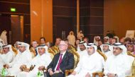 Prime Minister and Interior Minister H E Sheikh Abdullah bin Nasser bin Khalifa Al Thani at the launching of the Masters programme in Corruption, Law and Governance, at the St Regis Hotel, yesterday.