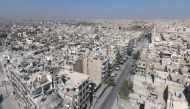 An aerial view of the buildings destroyed by the Assad Regime forces and Russian Army in the Tariq al-Bab neighborhood of Aleppo, Syria on October 2016. ( Jawad al Rifai - Anadolu Agency )