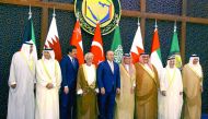 Foreign Minister H E Sheikh Mohamed bin Abdulrahman Al Thani along with other GCC Foreign Ministers and Turkish ministers in Riyadh. 