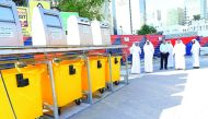 Minister of Municipality and Environment H E Mohamed bin Abdullah Al Rumaihi inspecting underground containers at the Doha Corniche. 