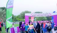 Participants taking part in the ‘Ladies Walk the Park’ breast cancer awareness campaign.