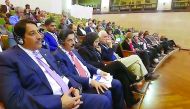 H E Dr Hamad bin Abdulaziz Al Kawari (second left), Cultural Adviser at the Emiri Diwan and Qatar’s candidate for the post of Director-General at Unesco, at the event.