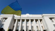 Police officers stand guard during a rally in front of the Ukrainian parliament building in Kiev, Ukraine, October 18, 2016. Reuters/Valentyn Ogirenko
